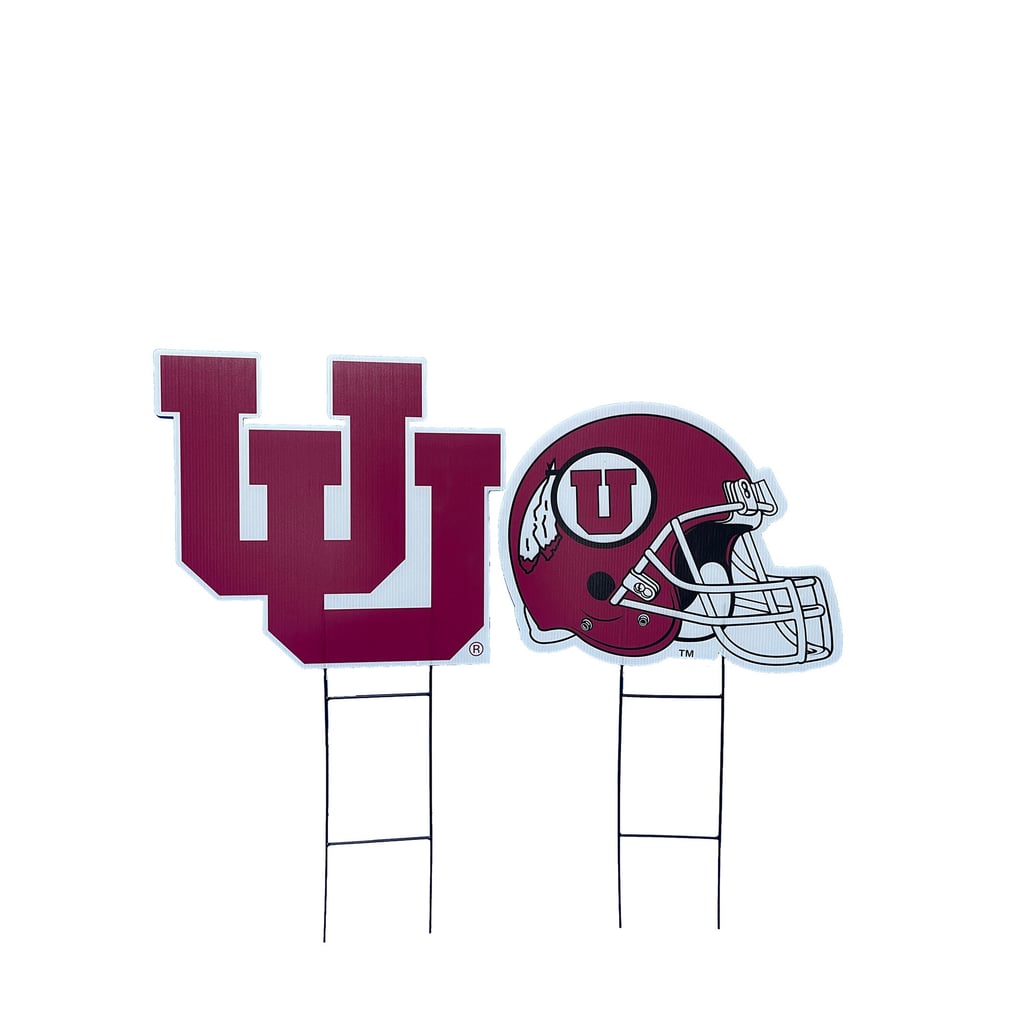 Utah Utes Pegasus Logo and Helmet Two-Piece Yard Sign Set