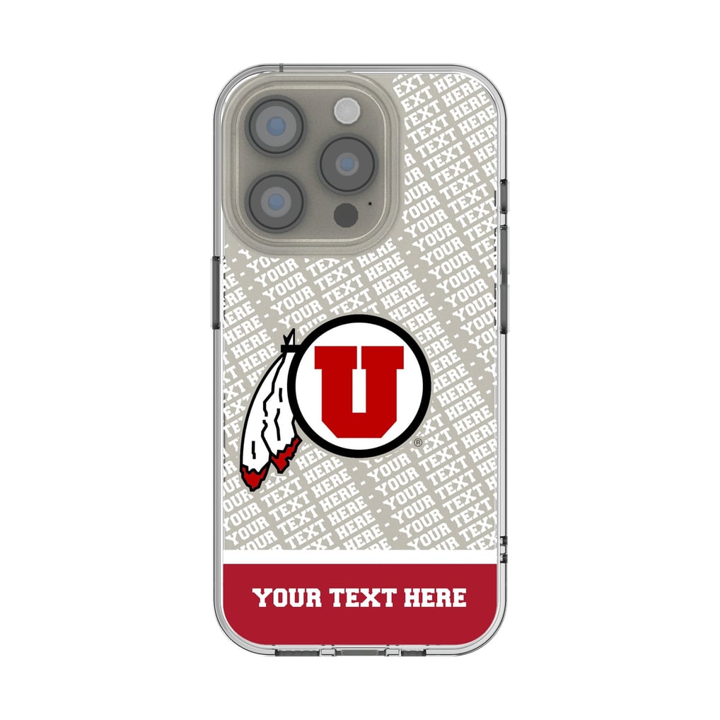 Utah Utes Endzone iPhone Personalized Clear Case