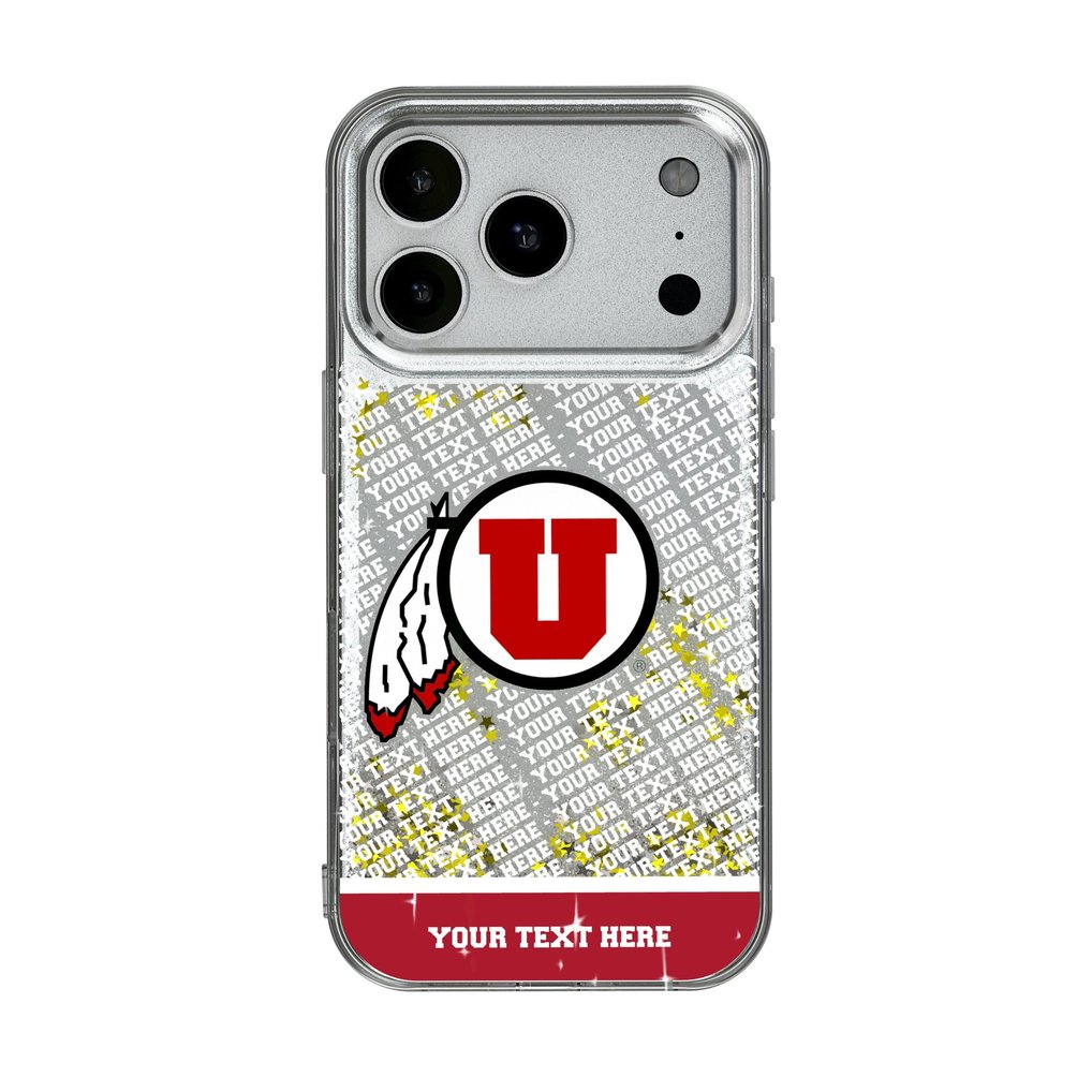 Utah Utes iPhone Endzone Personalized Glitter Case