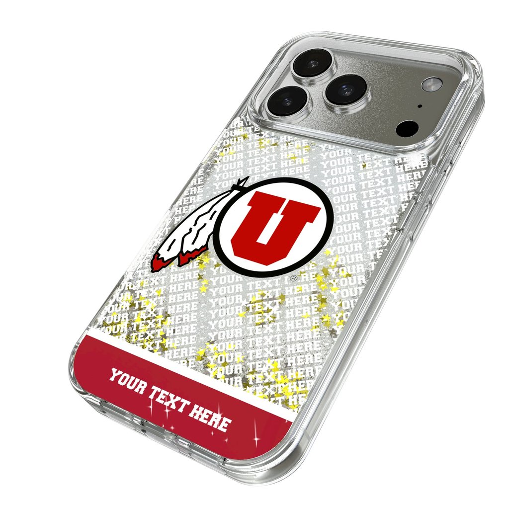 Utah Utes iPhone Endzone Personalized Glitter Case