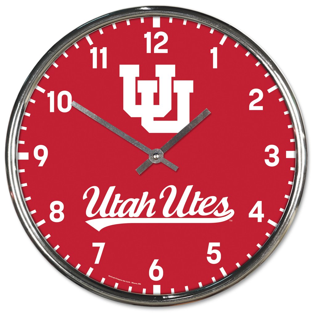 Utah Utes WinCraft Chrome Wall Clock