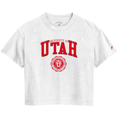  Utah Utes League Collegiate Wear Women's Intramural Midi Tri-Blend T-Shirt - White