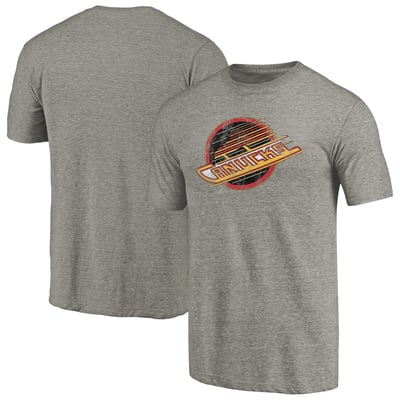 Vancouver Canucks Throwback Logo 1985-1986 Tri-Blend T-Shirt - Ash