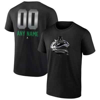 Vancouver Canucks Personalized Midnight Mascot Logo T-Shirt - Black