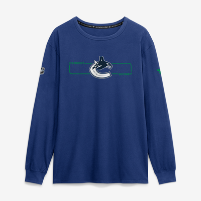 Vancouver Canucks Fanatics Authentic Pro Primary Logo Long Sleeve T-Shirt - Blue