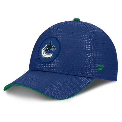 Vancouver Canucks Fanatics Authentic Pro Rink Debossed Stretch Fit Hat - Blue