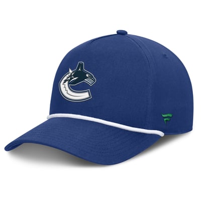 Vancouver Canucks Fanatics Authentic Pro Rink Roper A-Frame Adjustable Hat - Blue