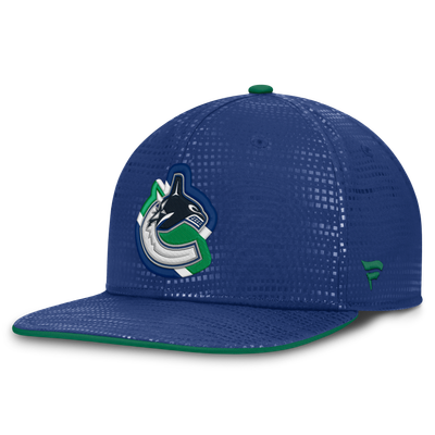 Vancouver Canucks Fanatics Authentic Pro Rink Square Visor Snapback Hat - Blue