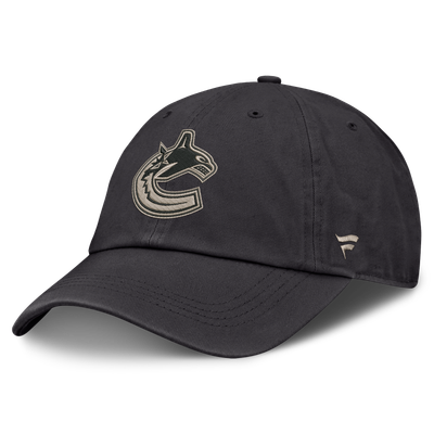 Vancouver Canucks Fanatics Road Phantom Washed Adjustable Hat - Charcoal
