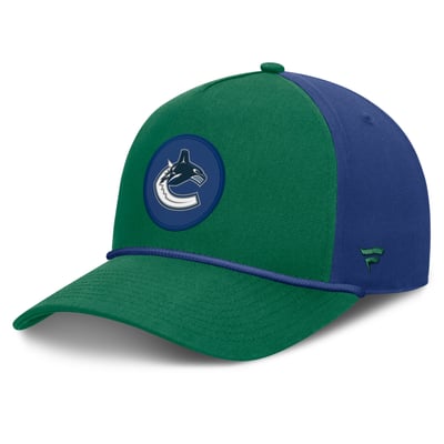 Vancouver Canucks Fanatics Authentic Pro Rink A-Frame Adjustable Hat - Green