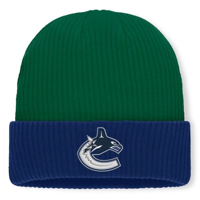 Vancouver Canucks Fanatics Authentic Pro Rink Cuffed Knit Hat - Green