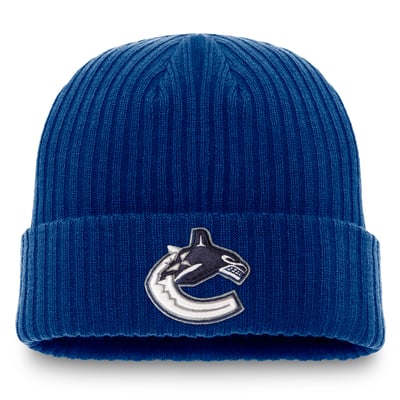 Vancouver Canucks Fanatics Core Primary Logo Cuffed Knit Hat - Royal