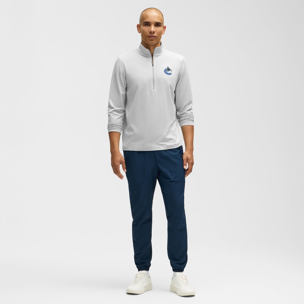 Vancouver Canucks lululemon Soft Jersey Half-Zip Pullover - Heather Gray