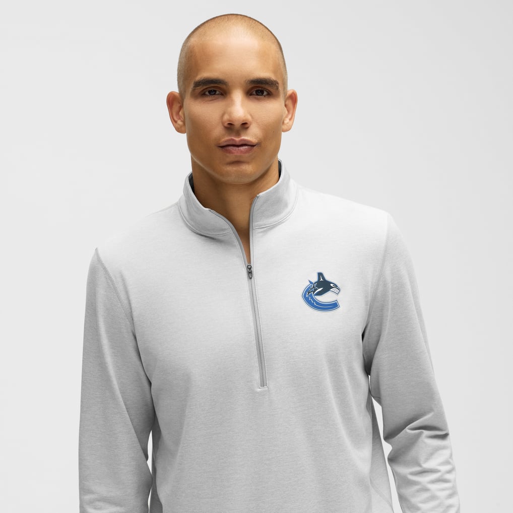 Vancouver Canucks lululemon Soft Jersey Half-Zip Pullover - Heather Gray