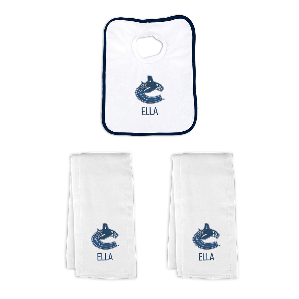 Vancouver Canucks Personalized Small Gift Basket - White