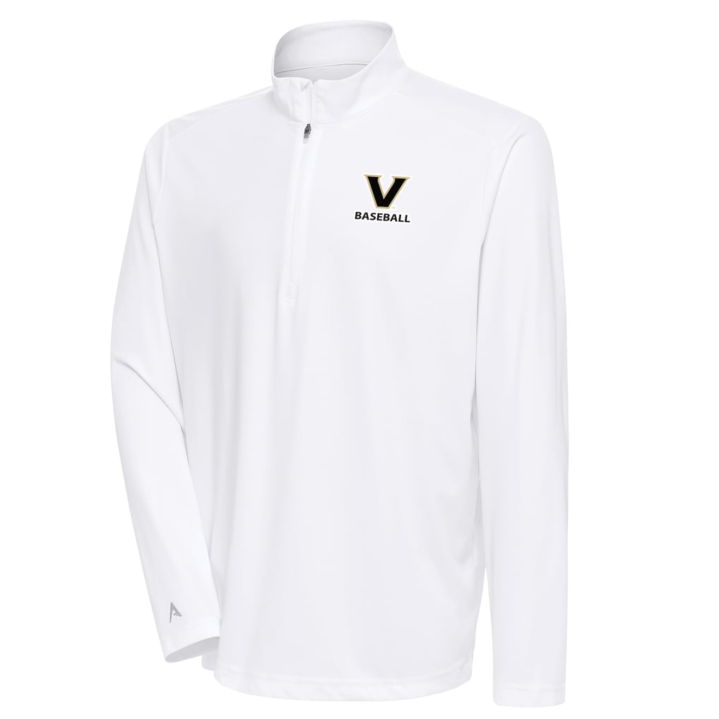 Vanderbilt Commodores Antigua Baseball Tribute Quarter-Zip Pullover Top - White