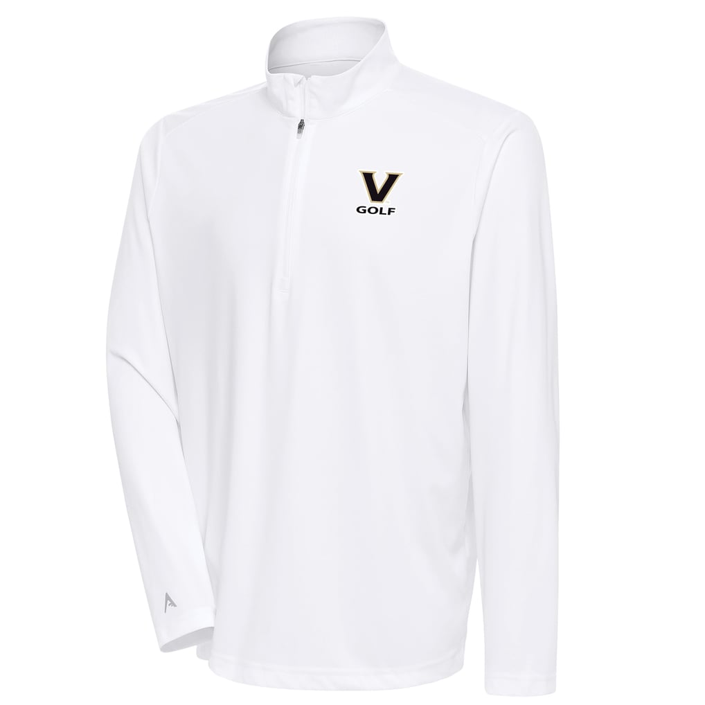  Vanderbilt Commodores Antigua Golf Tribute Quarter-Zip Pullover Top - White
