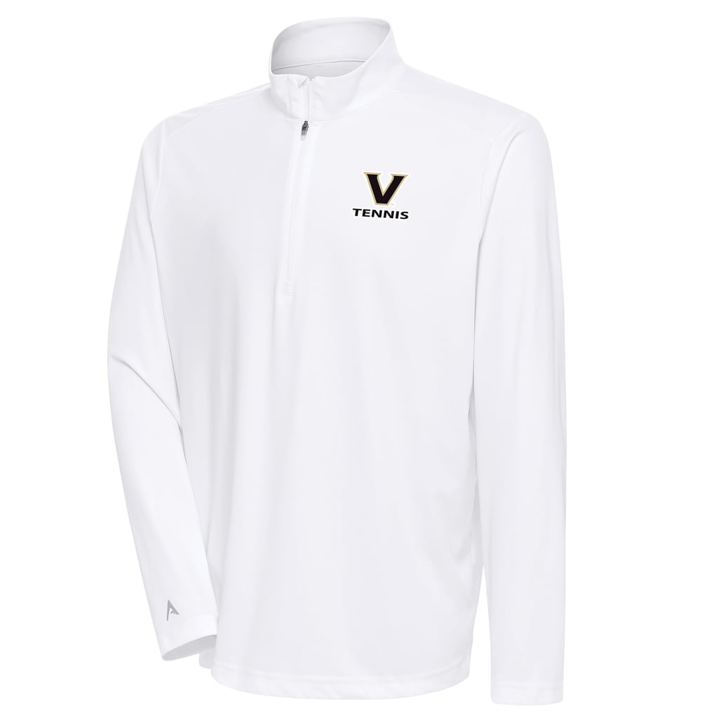  Vanderbilt Commodores Antigua Tennis Tribute Quarter-Zip Pullover Top - White