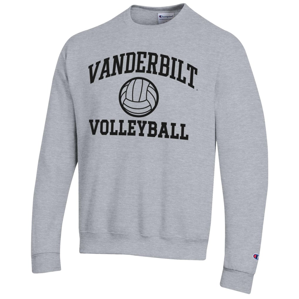  Vanderbilt Commodores Champion Icon Logo Volleyball Eco Powerblend Pullover Sweatshirt - Gray