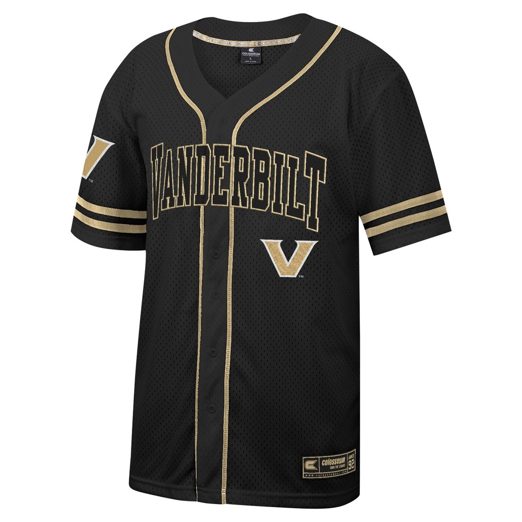 Vanderbilt Commodores Colosseum Free Spirited Mesh Button-Up Baseball Jersey - Black