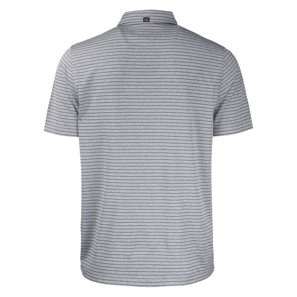  Vanderbilt Commodores Cutter & Buck Forge Eco Heathered Stripe Stretch Recycled Polo - Heather Black
