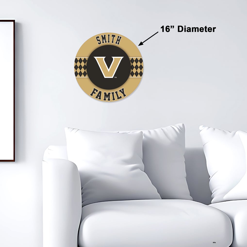 Vanderbilt Commodores 16" Personalized Circle Wall Art