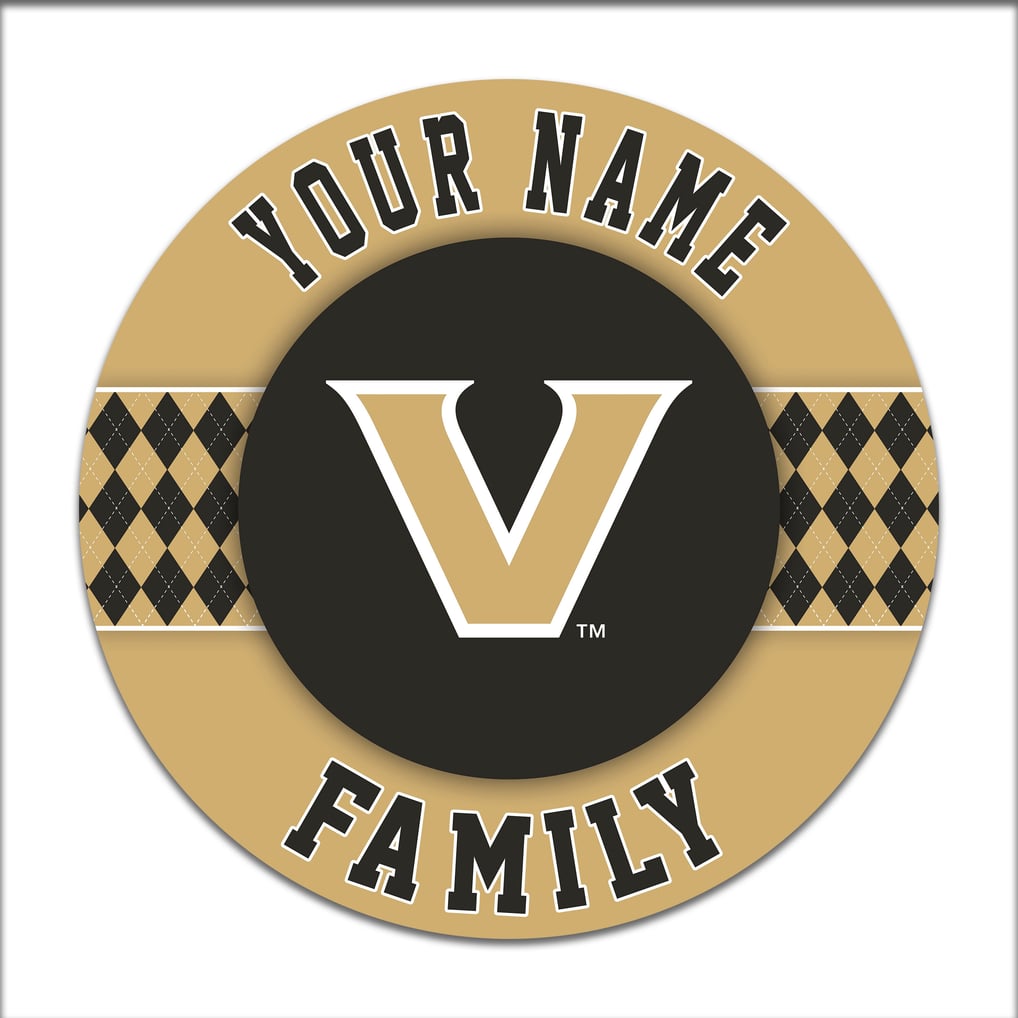 Vanderbilt Commodores 16" Personalized Circle Wall Art
