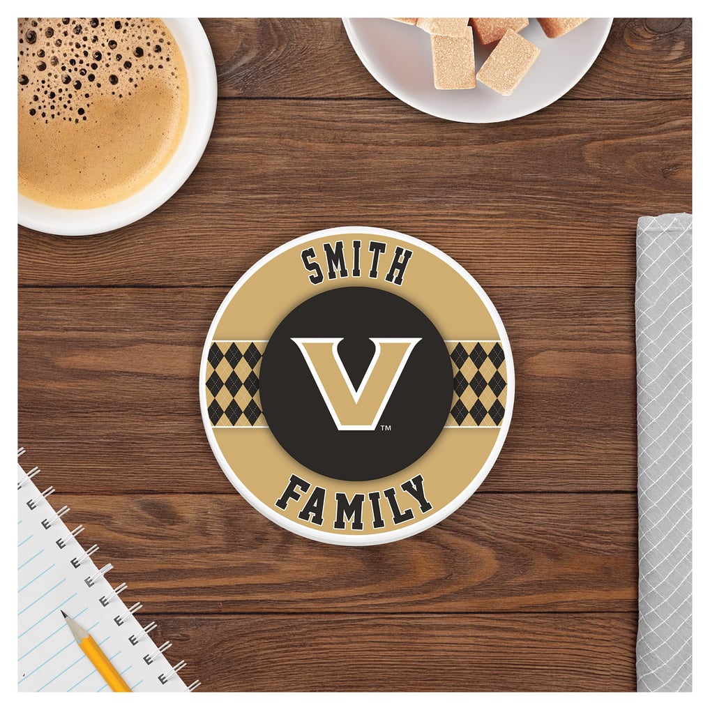 Vanderbilt Commodores 4" Personalized Circular Coasters 4-Pack Set