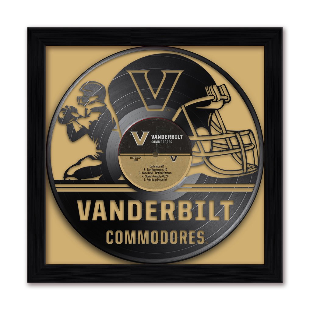 Vanderbilt Commodores Framed 13" x 13" Vinyl Record Art Print