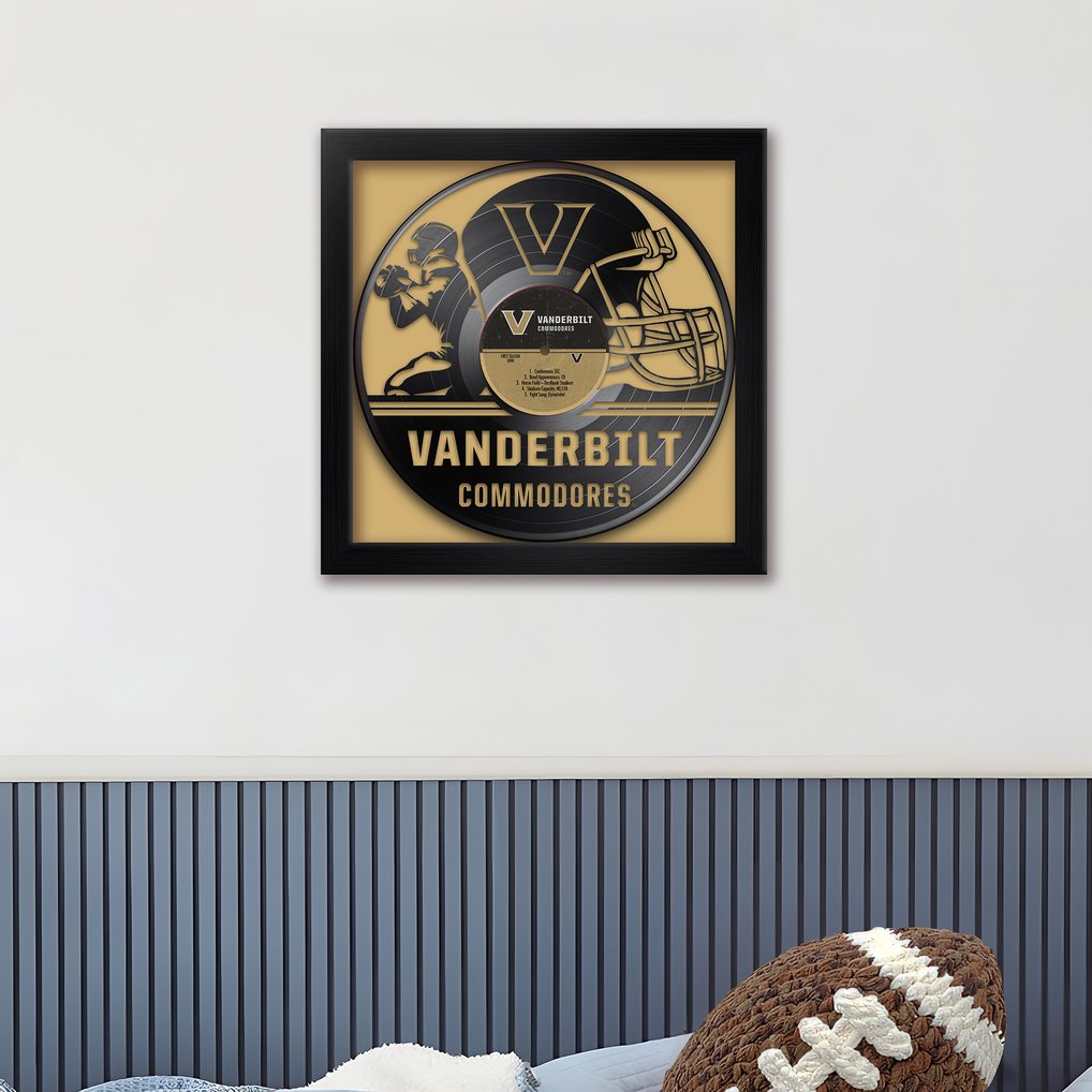 Vanderbilt Commodores Framed 13" x 13" Vinyl Record Art Print