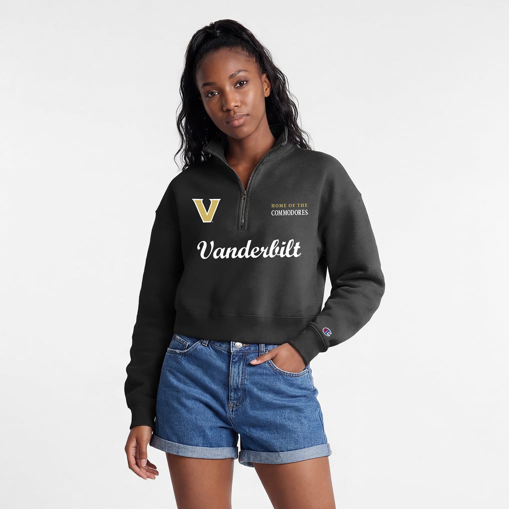 Vanderbilt Commodores Champion Women's Academic Triumph Quarter-Zip Tri-Blend Pullover - Black