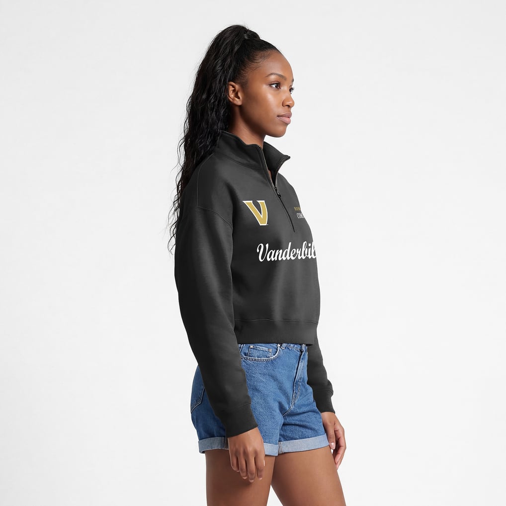 Vanderbilt Commodores Champion Women's Academic Triumph Quarter-Zip Tri-Blend Pullover - Black