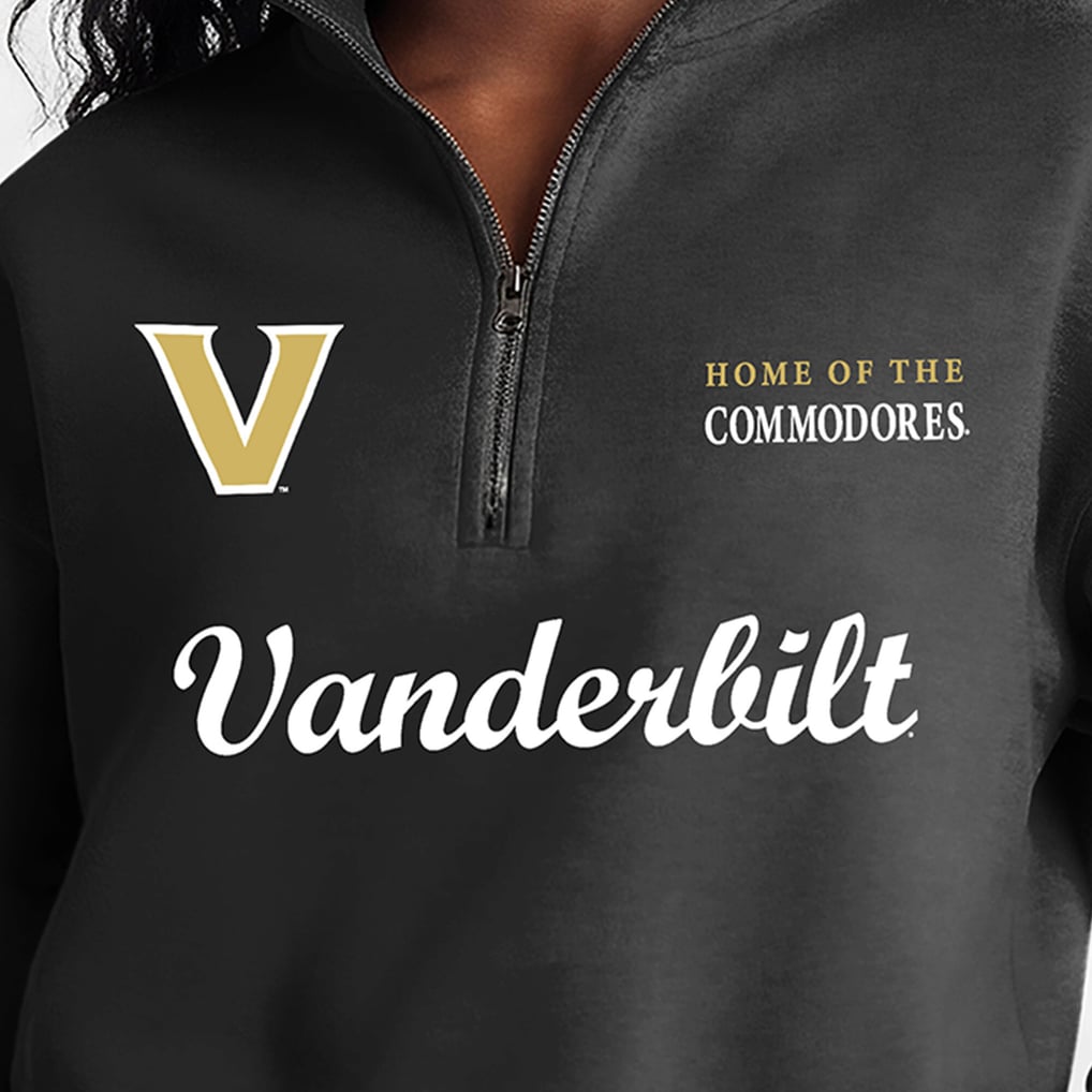 Vanderbilt Commodores Champion Women's Academic Triumph Quarter-Zip Tri-Blend Pullover - Black