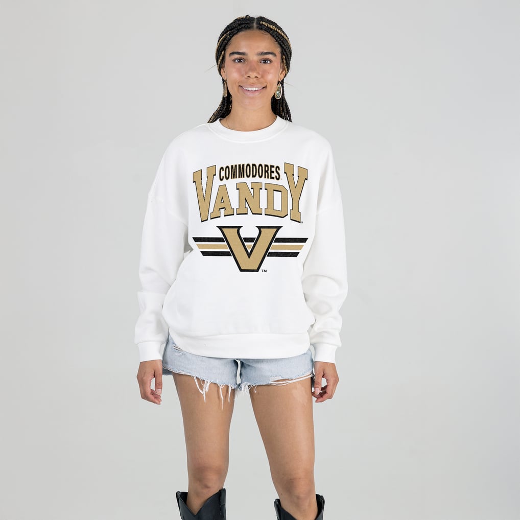 Vanderbilt Commodores Gameday Couture Women's Oversized Premium Fleece Sweatshirt - White