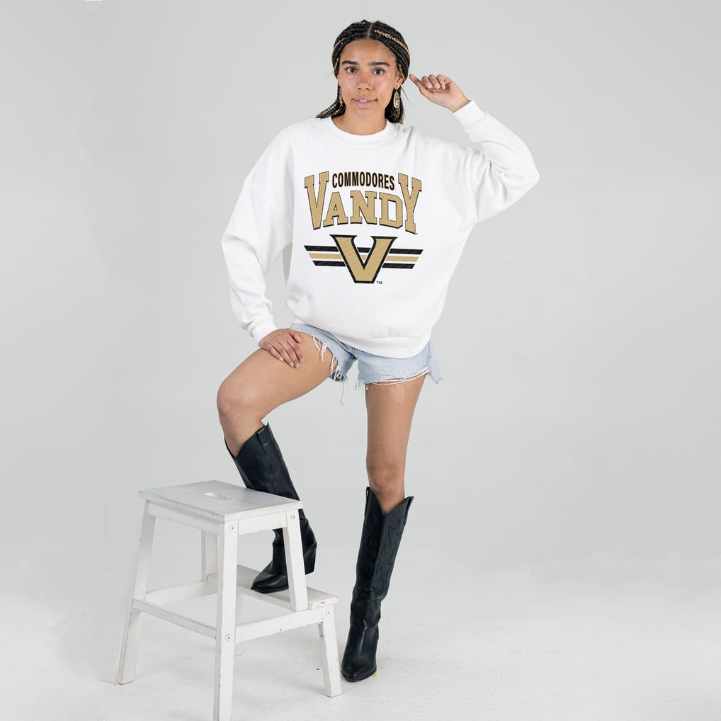 Vanderbilt Commodores Gameday Couture Women's Oversized Premium Fleece Sweatshirt - White