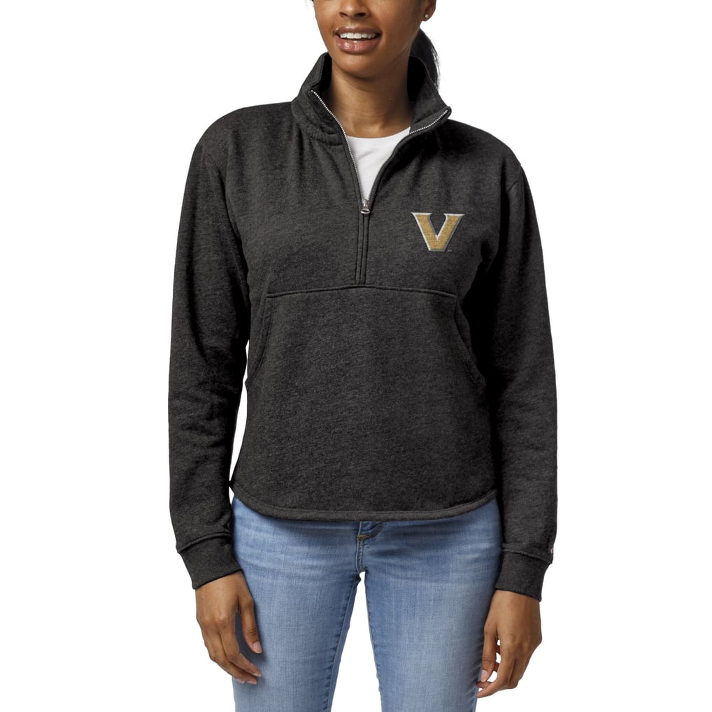 Vanderbilt Commodores League Collegiate Wear Women's Victory Springs Tri-Blend Quarter-Zip Pullover Sweatshirt - Charcoal