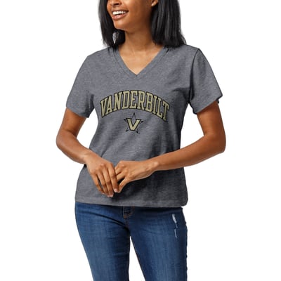 Vanderbilt Commodores League Collegiate Wear Women's Intramural Boyfriend V-Neck T-Shirt - Heather Gray