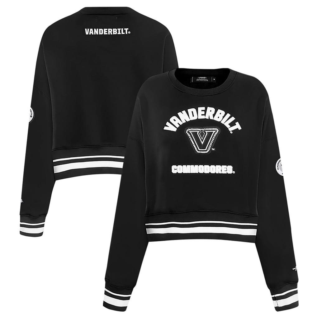  Vanderbilt Commodores Pro Standard Women's Pearl Cropped Pullover Sweatshirt - Black