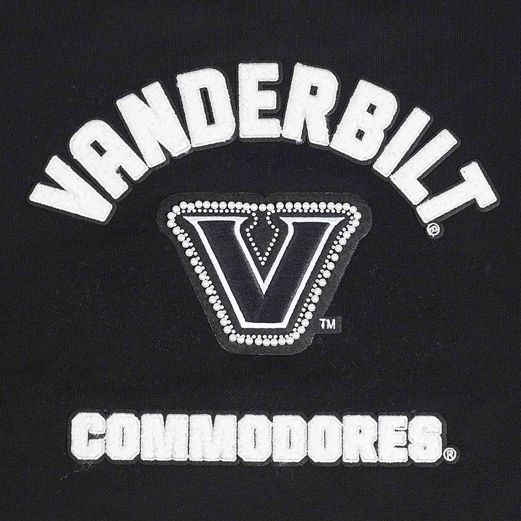  Vanderbilt Commodores Pro Standard Women's Pearl Cropped Pullover Sweatshirt - Black