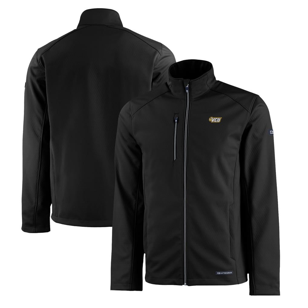  VCU Rams Cutter & Buck Evoke Eco Softshell Recycled Full-Zip Jacket - Black