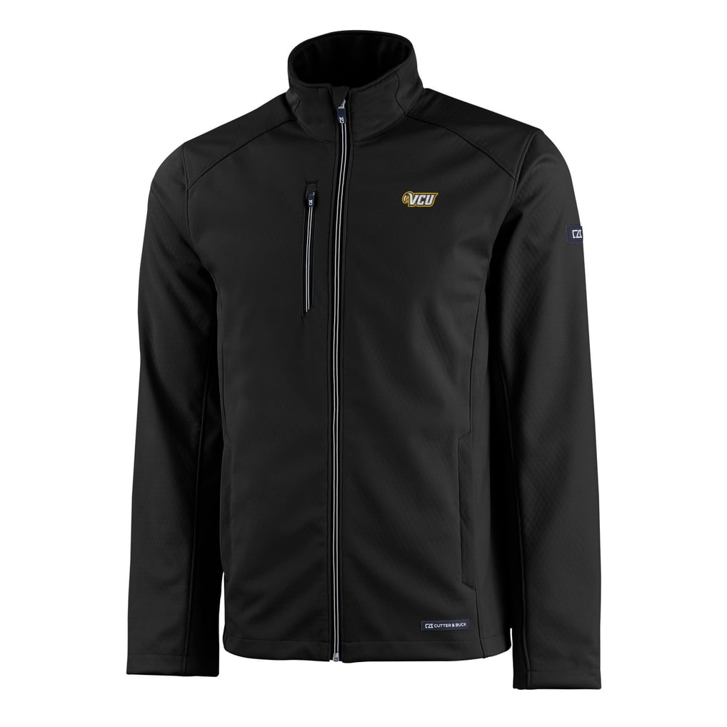  VCU Rams Cutter & Buck Evoke Eco Softshell Recycled Full-Zip Jacket - Black