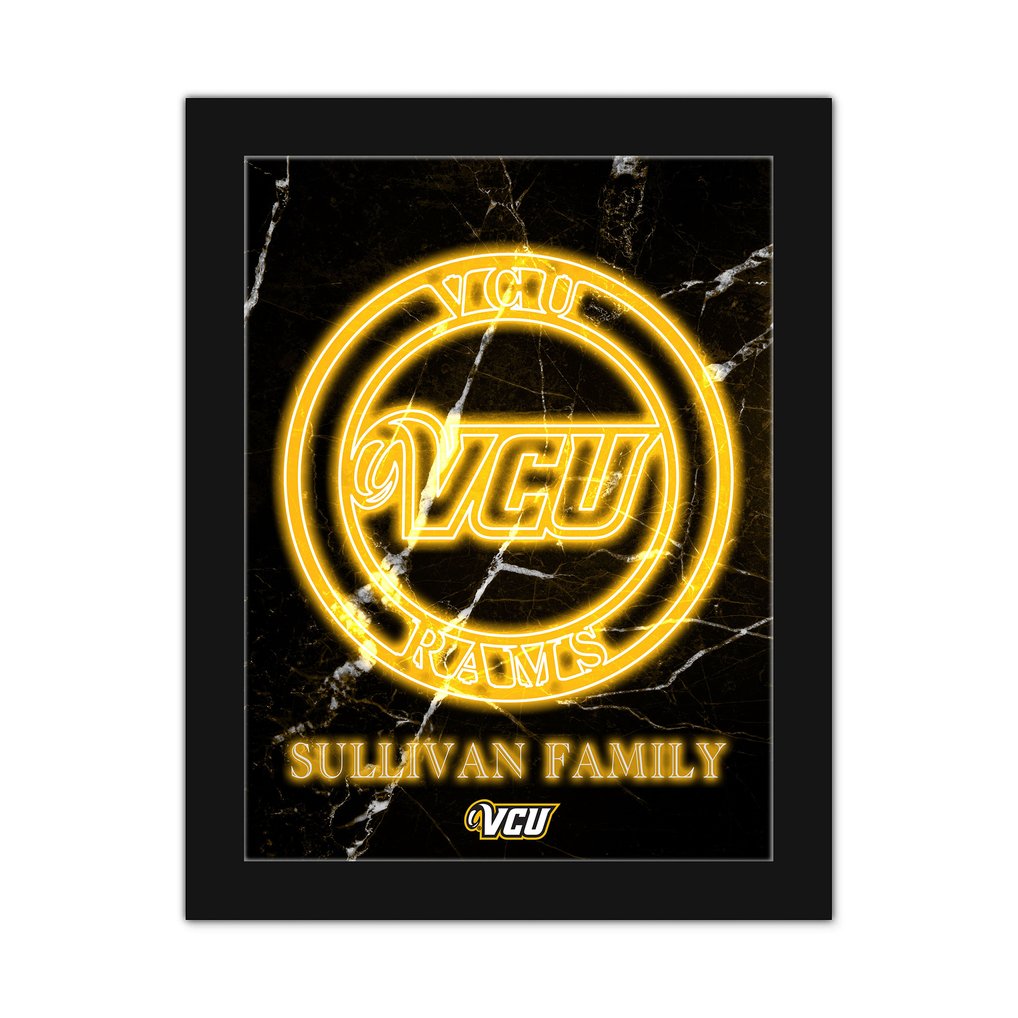 VCU Rams Personalized 12" x 16" Framed Art Print