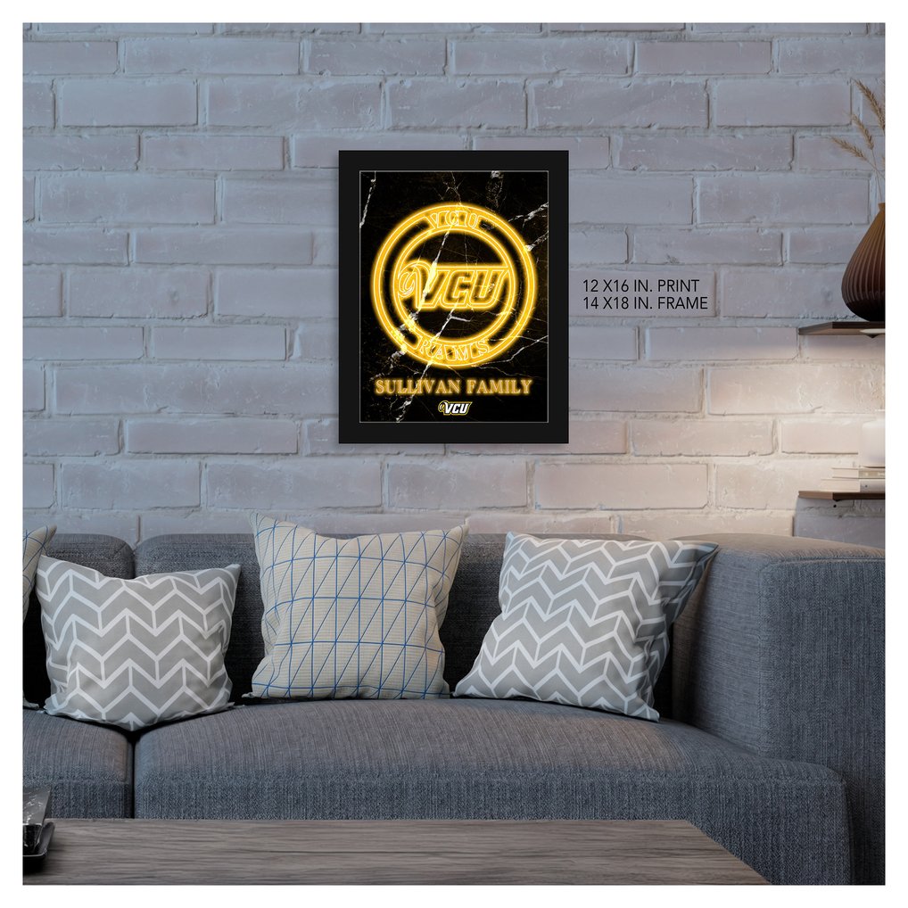 VCU Rams Personalized 12" x 16" Framed Art Print