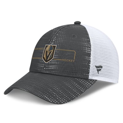 Vegas Golden Knights Fanatics Authentic Pro Rink Boxed Logo Trucker Hat - Charcoal