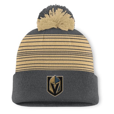  Vegas Golden Knights Fanatics Fundamental Spirit Cuffed Pom Knit Hat - Gray