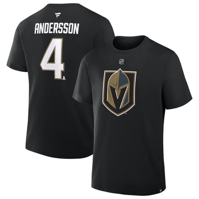 Rasmus Andersson Vegas Golden Knights Fanatics Authentic Stack Name & Number T-Shirt - Black
