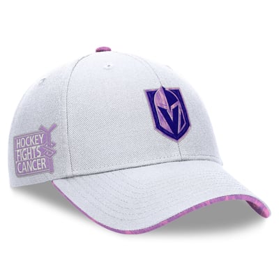 Vegas Golden Knights Fanatics Authentic Pro Hockey Fights Cancer Adjustable Hat - White