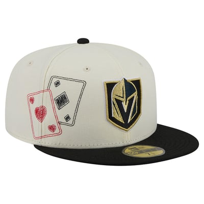 Vegas Golden Knights New Era Localized Stitched 59FIFTY Fitted Hat - Cream/Charcoal