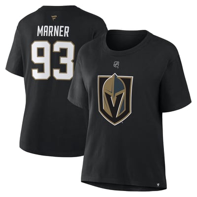 Mitch Marner Vegas Golden Knights Fanatics Women's Authentic Stack Name & Number T-Shirt - Black