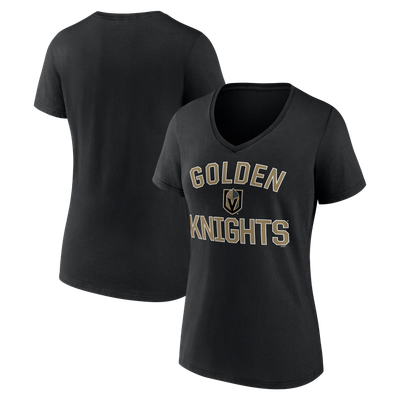  Vegas Golden Knights Logo Athletic Women's Arch Victory V-Neck T-Shirt - Black